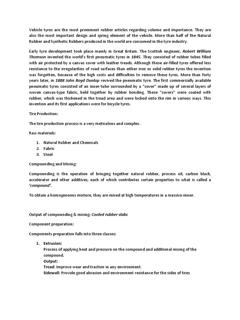 Thomson Invented The World's First Pneumatic Tyres in 1845. They