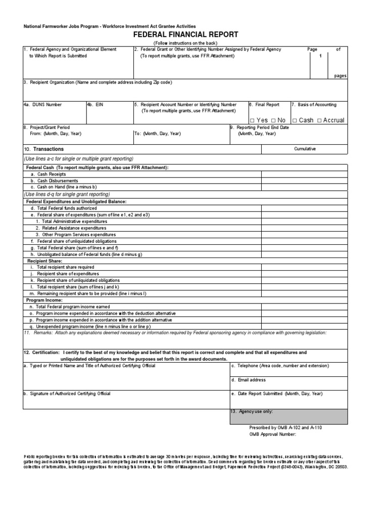 National Farmworker Jobs Program FFR Guide | PDF | Office Of Management ...