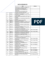 LIST OF BSC PROJECTS (UET) PDF