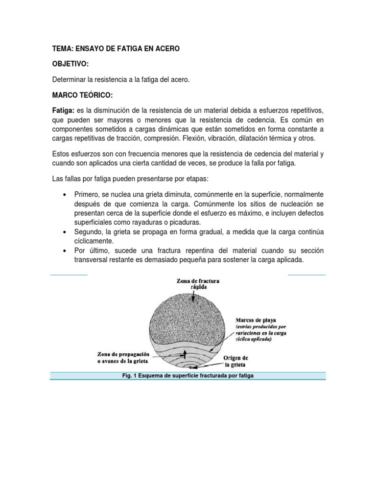 Ensayo de Fatiga en Acero: Resultados y Análisis | PDF | Fatiga ...