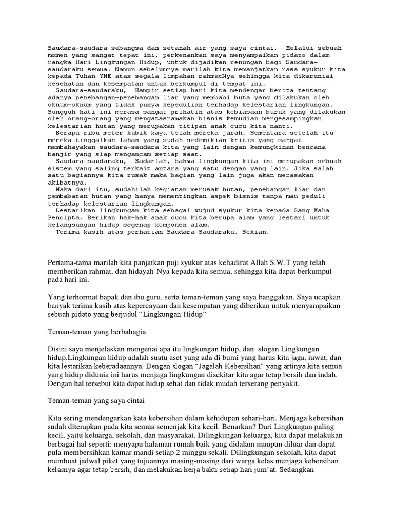 Contoh Pidato Singkat