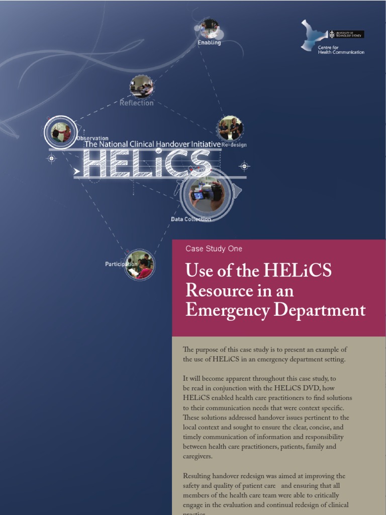 Use of The Helics Resource in An Emergency Department: Case Study One ...