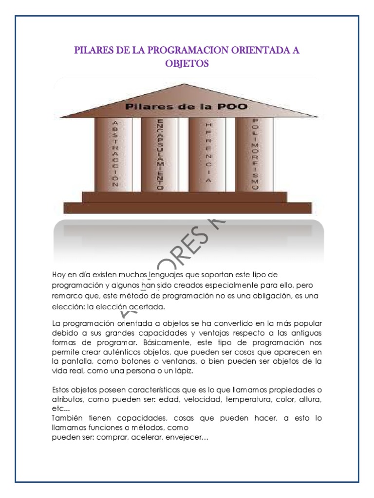 Cuatro Pilares de la POO | PDF | Programación orientada a objetos ...
