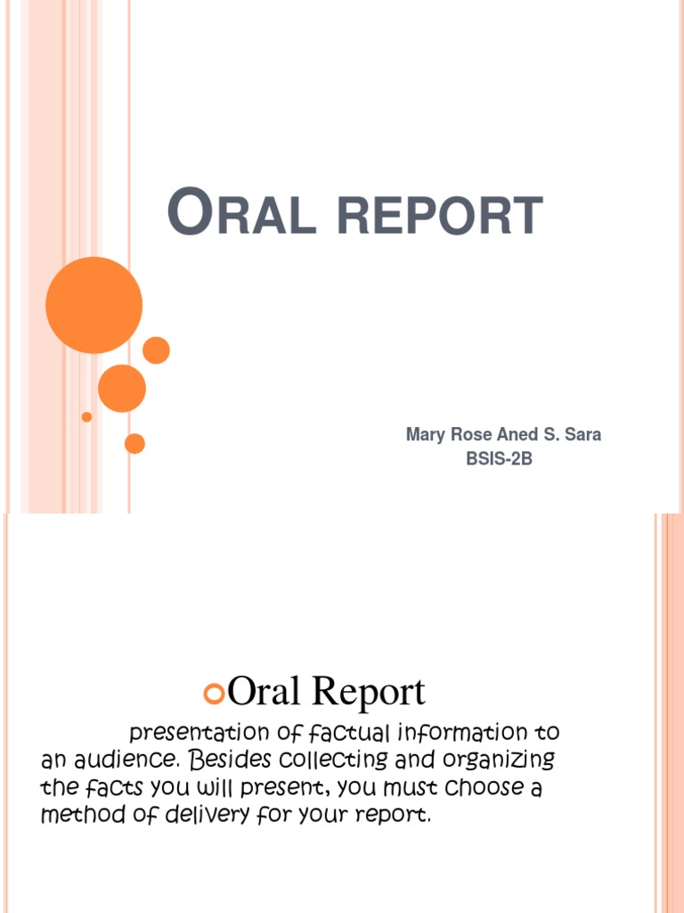 Oral Report | PDF