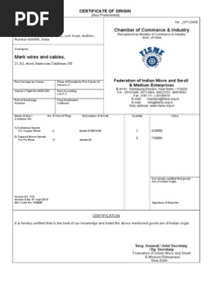 Rajnikant's Certificate of Origin