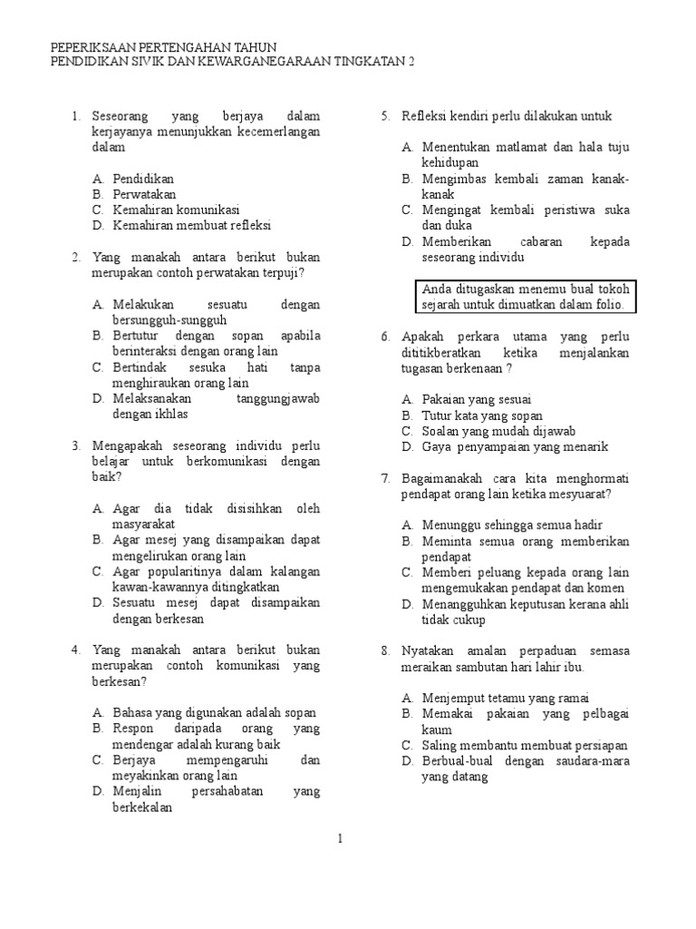 Contoh Folio Sivik Tingkatan 5 - Women's Day