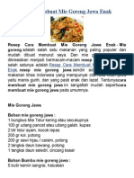 Resep Cara Membuat Mie Goreng Jawa Enak