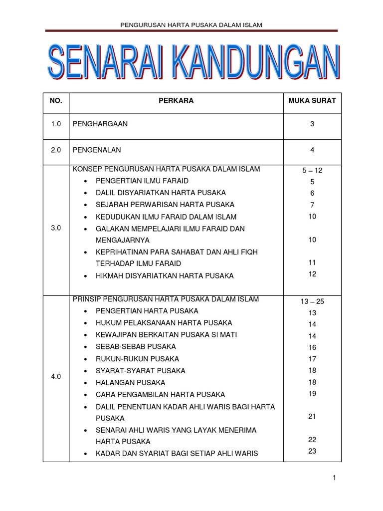 Konsep Pengurusan Harta Pusaka Dalam Islam Pdf