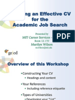 Effective CV For Academia