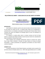 Relatório de campo sobre a geologia da Ilha de Santa Catarina