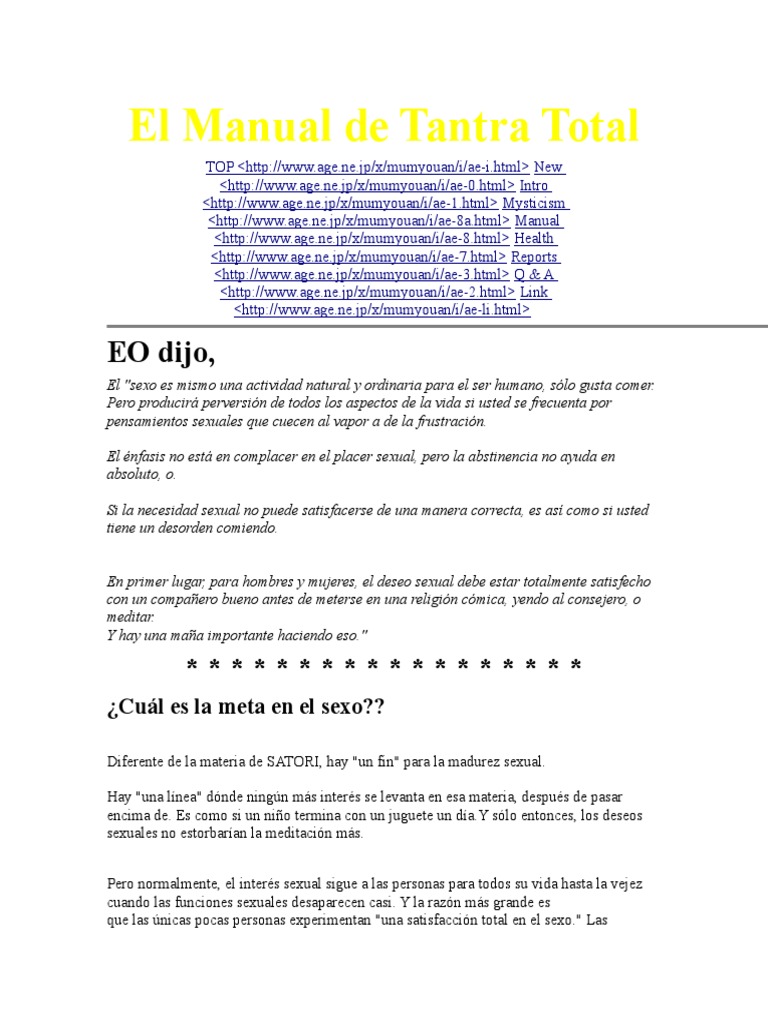 Tantra Total: Guía de Placer Sexual | PDF | Orgasmo | Eyaculación