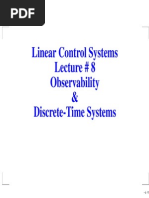 Linear Control Systems Lecture # 8 Observability & Discrete-Time Systems