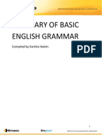 Summary of Basic English Grammar