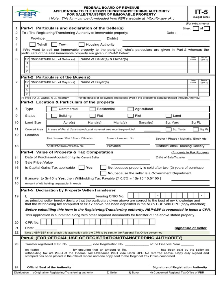 It5 Whtsale of Immovable Property Withholding Tax Taxes