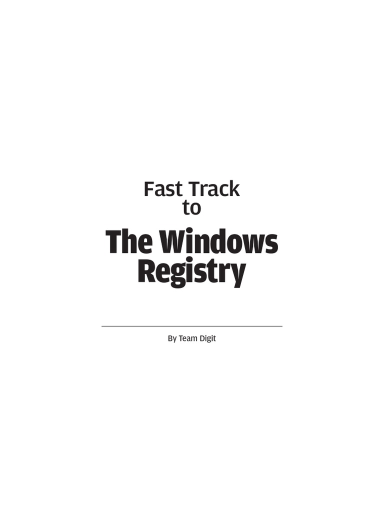 The Windows Registry - e Book | PDF | Computers