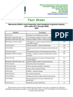 Fact Sheet: Minnesota OSHA's Most Frequently Cited Standards in General Industry (SIC Codes 2011 Through 9999) 2006
