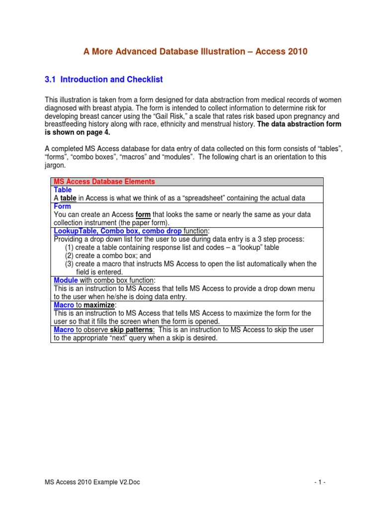 MS Access 2010 Example v2 PDF | PDF | Microsoft Access | Variable ...