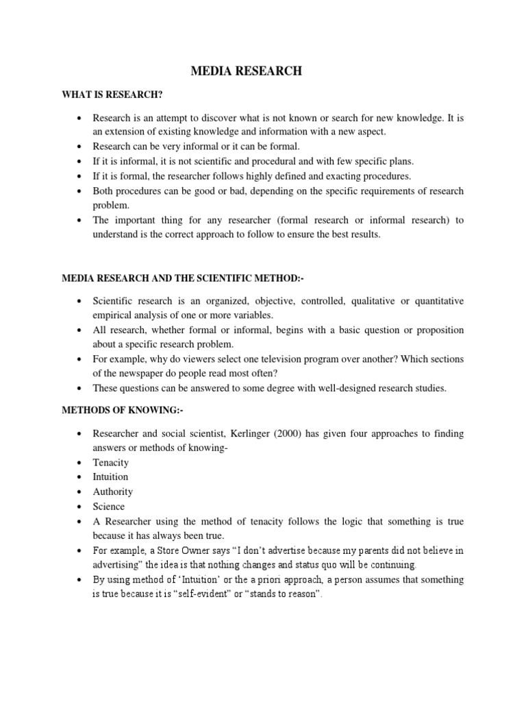 Understanding Media Research Methods | PDF | Scientific Method | Concept