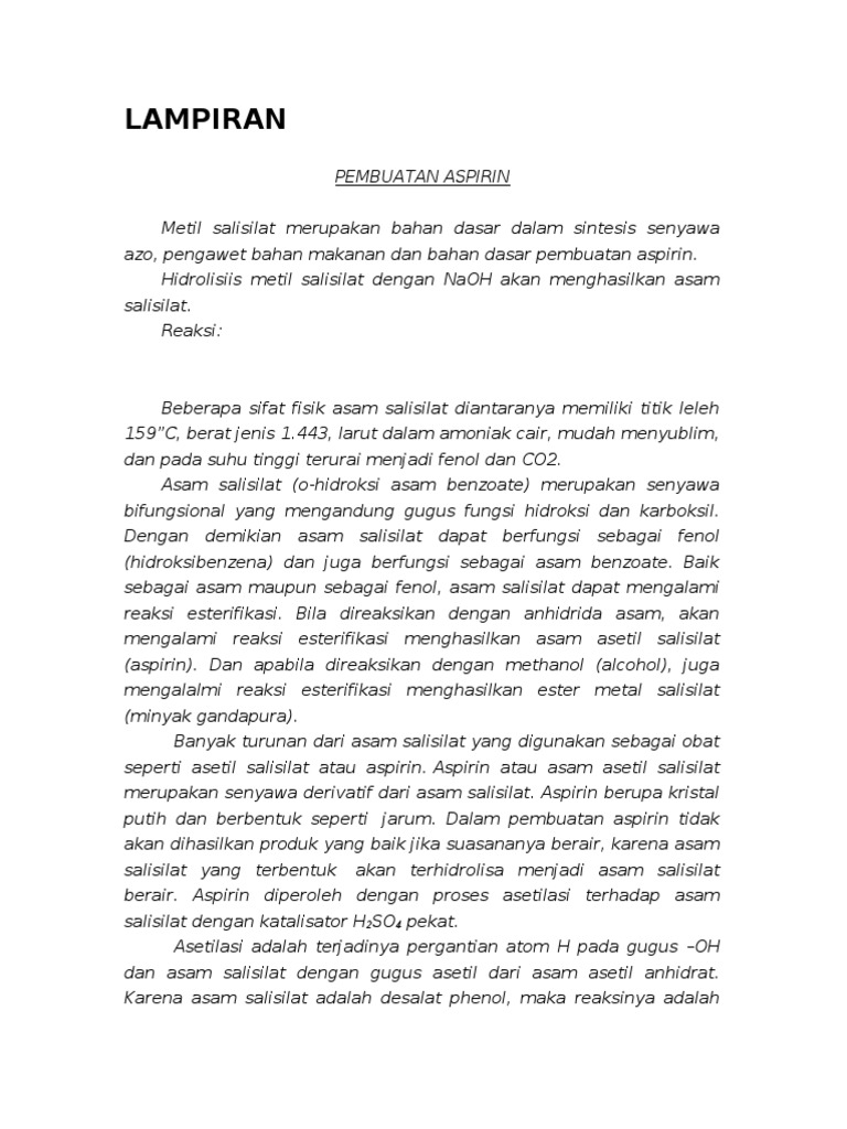 Pembuatan Aspirin PDF