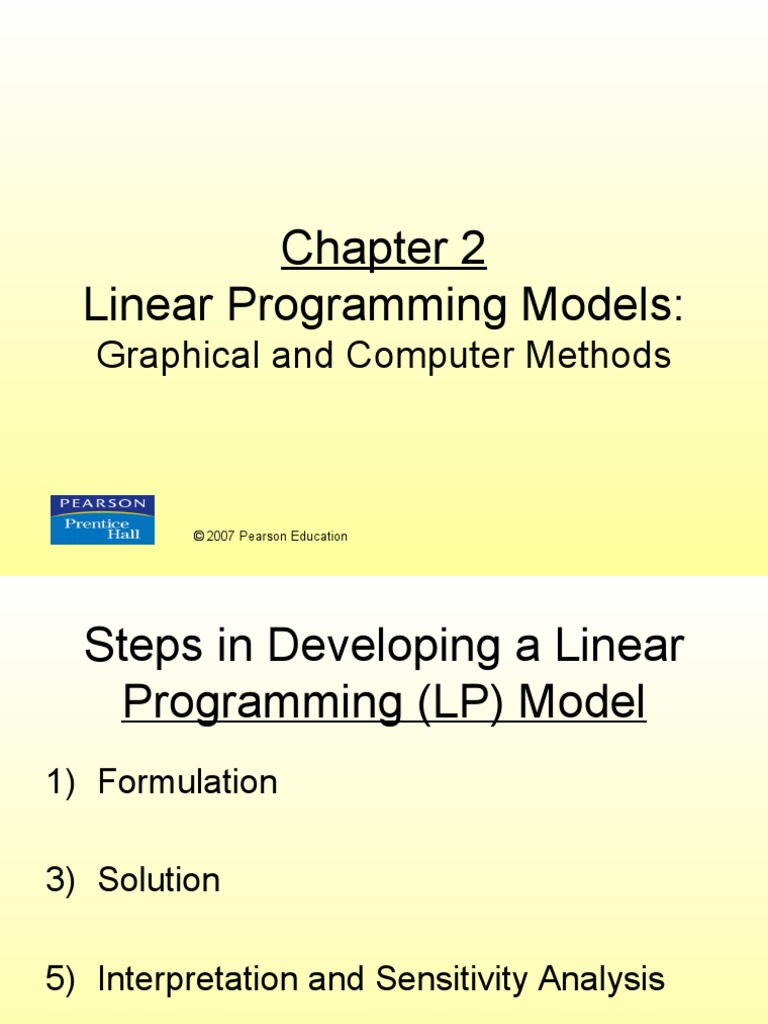 Chapter 2 | Mathematical Optimization | Linear Programming