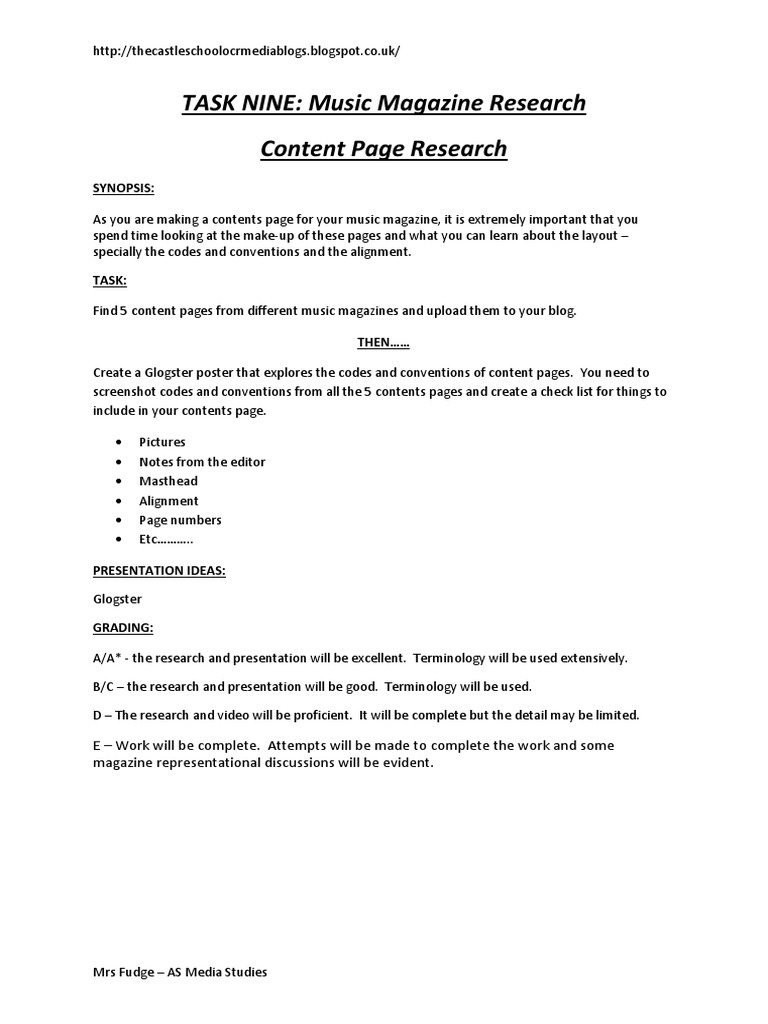 TASK 9 - Content Page Research | PDF
