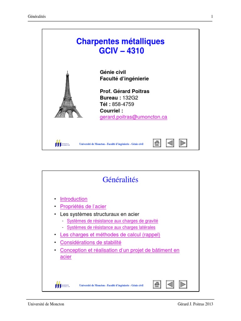 Calcul des charges en charpentes métalliques | PDF | Flambage | Acier