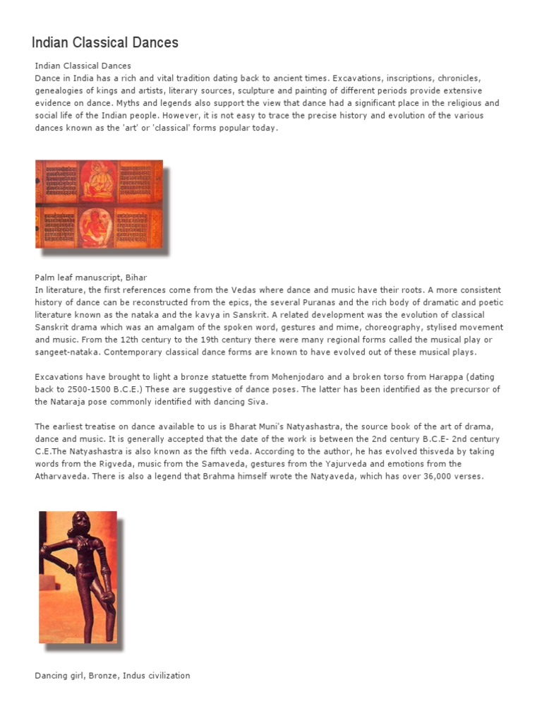 Evolution of Indian Classical Dance | PDF | Art | Religion & Spirituality