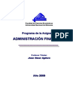 Programa de Administración Financiera 2009