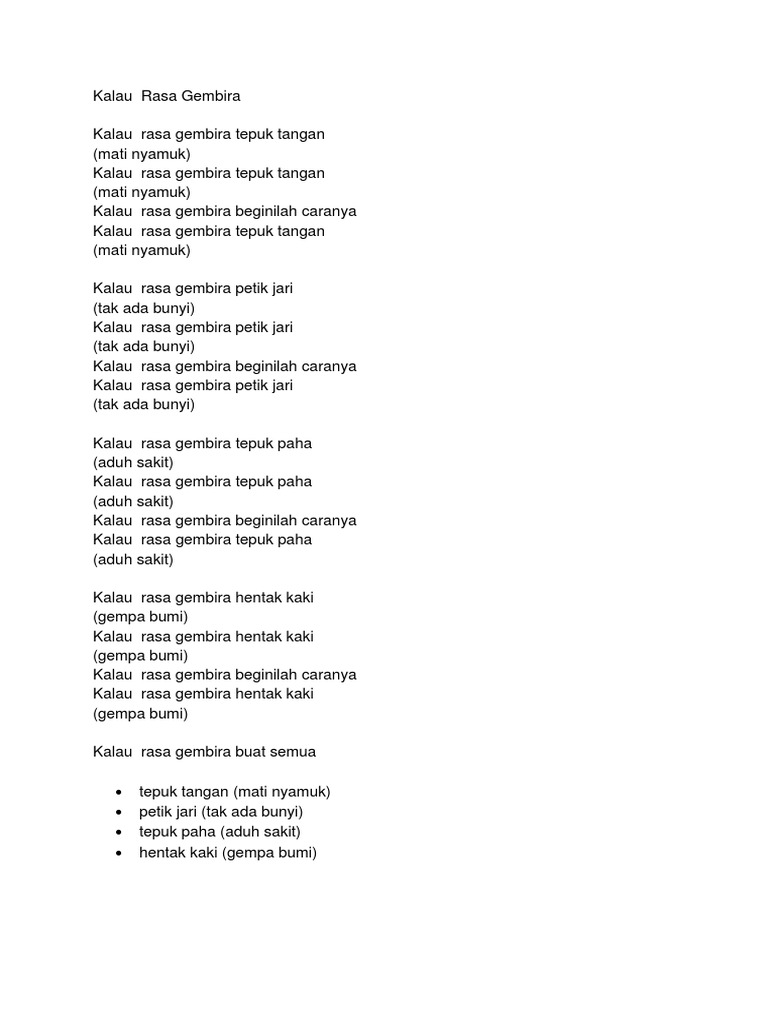 Kalau Anda Rasa Gembira Pdf