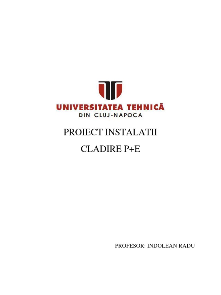 Proiect Instalatii Borderou | PDF