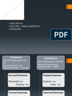 Outline: QUIZ (20mins) - Finish Chapter 3 Exercises