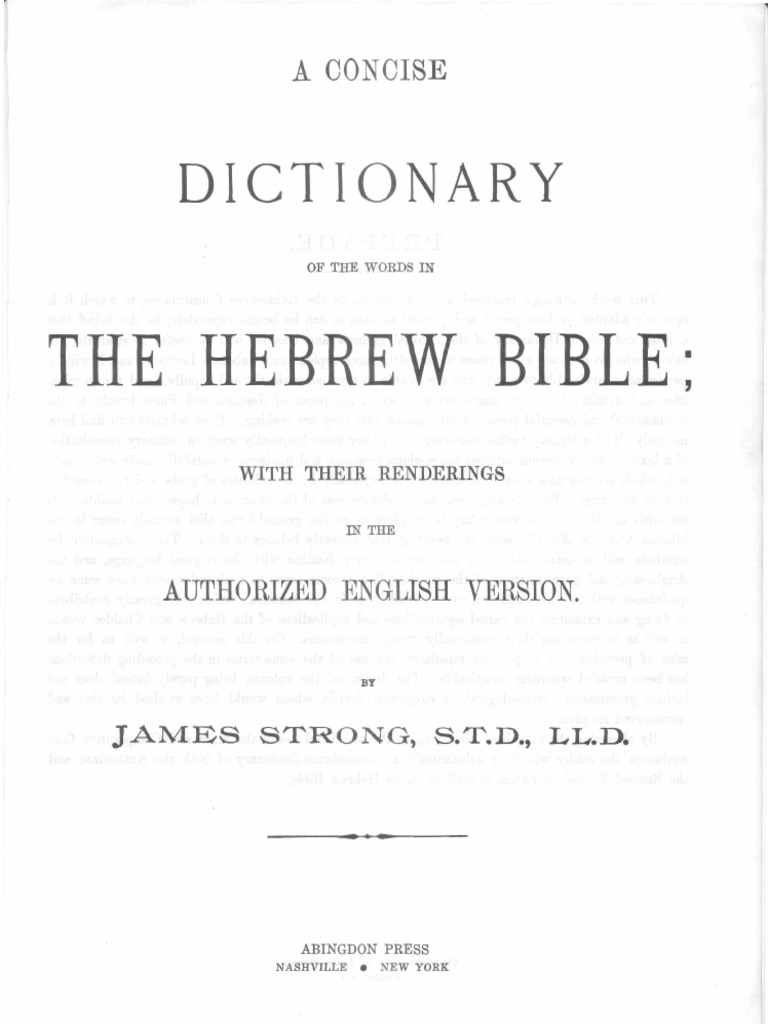 Strong s Hebrew Concordance