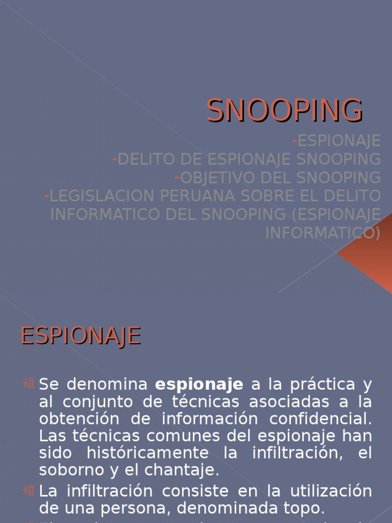Snooping | Descargar gratis PDF | Espionaje | Edad de información