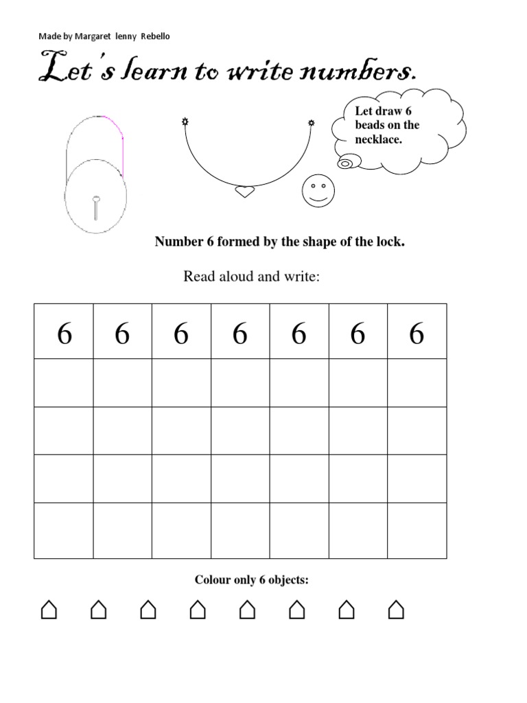 Numbers 6-10 Worksheet (Pre-Primary) | PDF | Jewelry | Design
