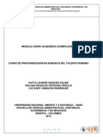 Curso de Profundización en Gerencia Del Talento Humano