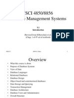 CSCI 4850/8856 Database Management Systems: (Revised From Silberschatz Et Al.) (Chap. 1 of 6 Ed of Textbook)