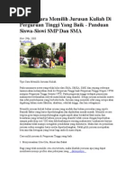 Download Tips Memilih Jurusan Sekolah Dan Universitas by mefridal SN17218764 doc pdf