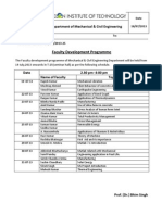 Faculty Development Programme: Department of Mechanical & Civil Engineering