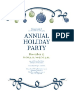 Holiday Party Invitation With Blue and Green Ornaments