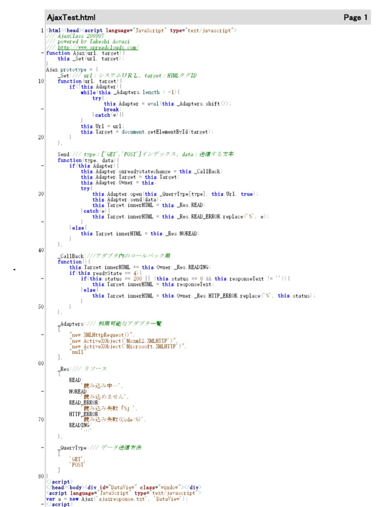 Javascript Ajax sample Html Ajax (Programming) Hypertext Free 30