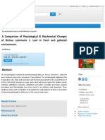 A Comparison of Physiological & Biochemical Changes of Ricinus Communis L. Leaf in Fresh and Polluted Environment.