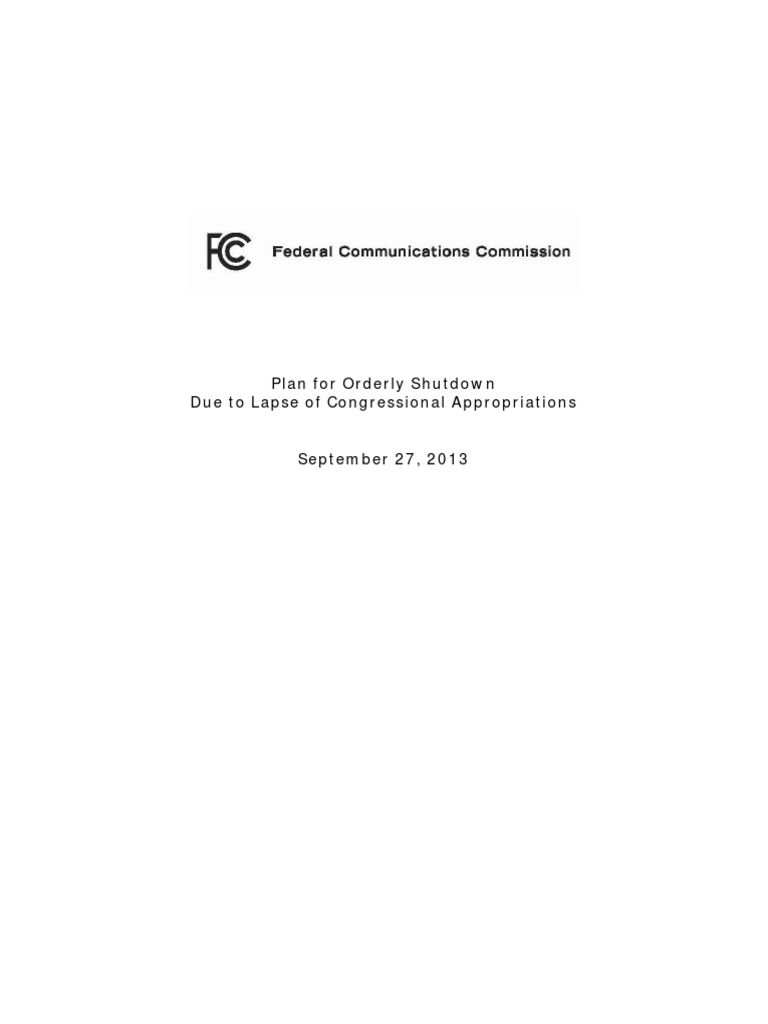 FCC Shutdown Plan Overview | PDF
