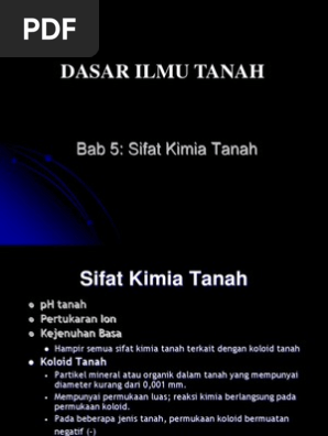 Bab 5 Sifat Kimia Tanah