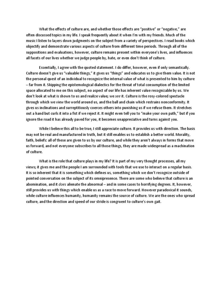 essay about culture