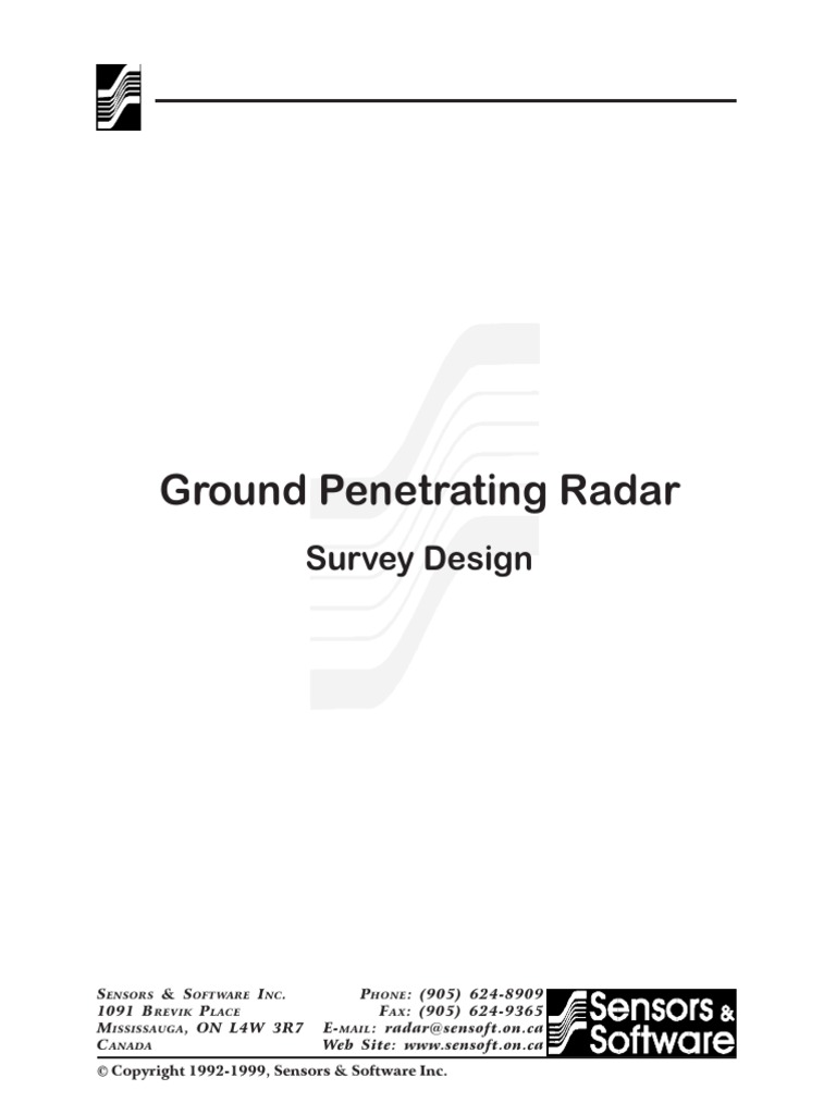 Ground Radar Survey Design (Sensors and Software, 1999