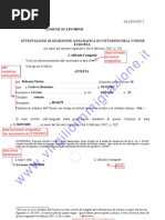 Attestazione Iscrizione Anagrafe Facsimile