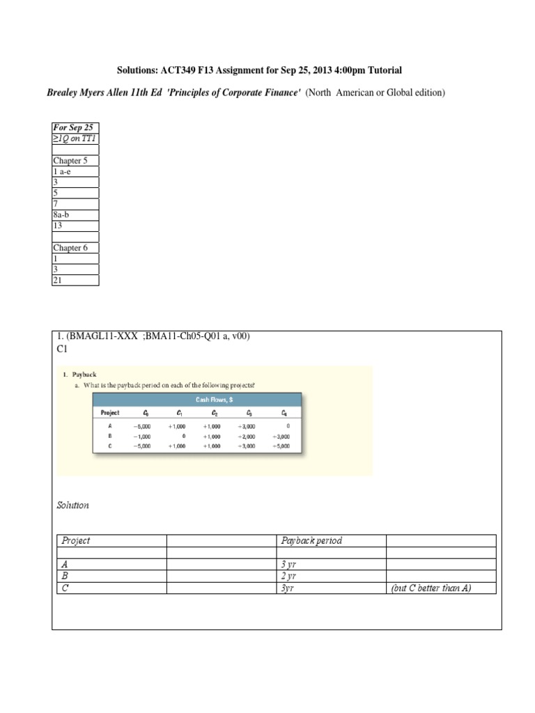 ACT349 F13 Assignment Solutions | PDF | Net Present Value | Depreciation