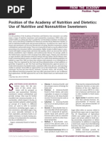 Download Position of the Academy of Nutrition and Dietetics Use of Nutritive and Nonnutritive Sweeteners by itomorales SN172278367 doc pdf