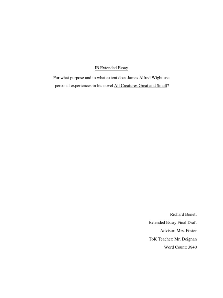 hl essay title page ib