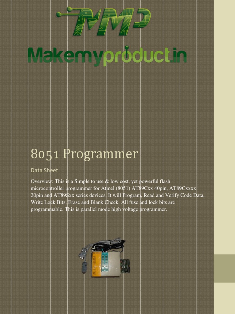 8051 Microcontroller Programmer Data Sheet | PDF | Computers